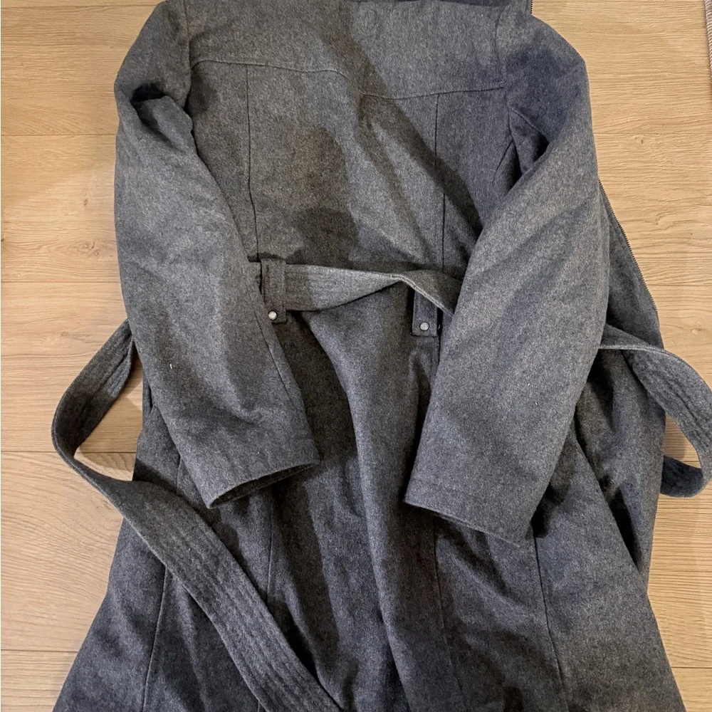 MICHAEL Michael Kors Charcoal Wool Blend Trench Coat Size medium